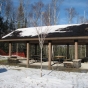 Color image of a shelter in Lake Vermilion–Soudan Underground Mine State Park. Photograph by Minnesota Department of Natural Resources Staff, November 13, 2013.