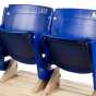 Color image of a pair of Metrodome row seats, in use from 1982–2013.