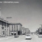 Black and white photograph of Broadway in Crookston, ca. 1950s.