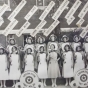 Black and white photograph of the American Legion Auxiliary champion drum and bugle corps, 1935.