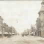 Black and white photograph of City hall at the corner of Broadway and Fletcher Streets, Crookston, 1914.