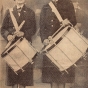 Black and white photograph of Ella McCaffrey (left) and Jane Raudiff (right) at Albert Lea American Legion Convention, 1935.