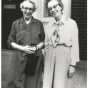 Black and white photograph of Agnes Keenan (left) and her sister, Anna Keenan (Sister Immaculata, CSJ), c.1960. From the Agnes Keenan Collection. St. Catherine University Archives, St. Paul.