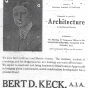 Black and white scan of an ad Keck placed in Stuart, Florida, when he moved there in 1925 and set up an architectural practice.