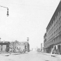 A street scene at the intersection of Second Street North and Second Avenue North, Minneapolis, around the time that Ida Dorsey operated a brothel on Second Avenue. Photographer unknown, ca. 1912.