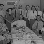 Black and white photograph of a progressives meeting, 1937. 