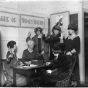 League of Women Voters swearing in new members or registering women to vote, ca. 1923. 