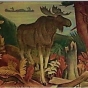 Color image of Wilderness, Elsa Jemne’s mural for the Ely Post Office, 1940.