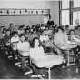 Classroom in Redby Elementary School, Red Lake Reservation, ca. 1953. Photograph by Hakkerup Studio.