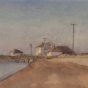 Watercolor of the Grand Marais Lighthouse.