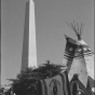 Tipi and AIM sign on the grounds of the Washington Monument