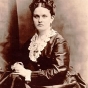 Black and white photograph of Mary Mehegan Hill, as a bride, 1867.