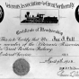 Great Northern Railway Veterans’ Association certificate