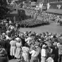 Black and white photograph of Gateway Days in Worthington, Minnesota and a turkey parade, 1952. Photograph by Minneapolis Star and Tribune Company.