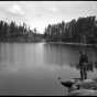 A lake along the Gunflint Trail. Photograph by Kenneth Melvin Wright, ca. 1940.