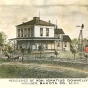 Colored print illustrating the home of Ignatius Donnelly in Nininger, Minnesota, 1874.