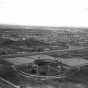 Black and white photograph of Metropolitan Stadium aerial, Bloomington, 1960. Photograph: Minneapolis Star Journal Tribune.