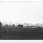 Black and white photograph of Third Infantry passing in review for Maud Hart Lovelace, author of Early Candlelight, which was set at Fort Snelling, September 1929.