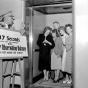 Black and white photograph of the elevator to Foshay Tower observation balcony, Minneapolis, 1948. 