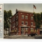 Color postcard of the Svenska Amerikanska Posten building, ca. 1935. 