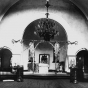 Black and white photograph of the interior of the sanctuary in St. Mary’s Orthodox Cathedral, Minneapolis before decoration, 1905.