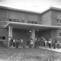 Black and white photograph of the exterior of the Minneapolis Talmud Torah at 1616 Queen Avenue North in Minneapolis, 1951. Photograph by the Minneapolis Star Journal Tribune.