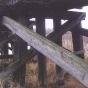 Minnesota and International Railway trestle bridge bent with sway brace and cross brace