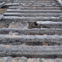 Detail of the Minnesota and International Railway trestle bridge after the April 2015 fire