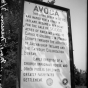 Black and white photograph of the Avoca marker in Murray County. Part of the Coteau des Prairies, Murray County. Photograph ca. 1942.