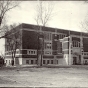 Black and white photograph of a new gymnasium at Gustavus Adolphus College, St. Peter, 1922.