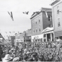 Black and white photograph of King Turkey Day Program, Worthington, Minnesota, ca. 1946.