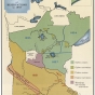 Color map of Indian Land Cessions and Reservations in Minnesota to 1858