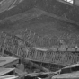 Black and white photograph of Waconia City Hall after the storm, 1904.