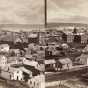 Black and white view of St. Paul from Park Place Hotel, looking southeast toward the first State Capitol, ca. 1871.