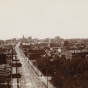 Black and white photograph looking north along Wabasha, the Flats, 1904.