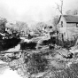 Black and white photograph of Swede Hollow looking north, c.1910.