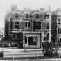 Black and white photograph of the Thomas L. Blood residence at 667 Central Park West in St. Paul, c.1888. Its view faces south.