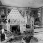 Black and white photograph of a bedroom during the occupancy of George Finch, Griggs House, 432 Summit Avenue, St. Paul, c.1884.