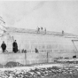 Black and white photograph depicting construction of the conservatory, ca. 1915. 