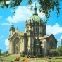 Color postcard of the fourth Cathedral of St. Paul, c.1956.