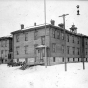 Black and white photograph of Lafayette School, corner of Kentucky and Fenton, the only public school in the Flats, c.1921. 