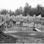 Photograph of the bear den at the Duluth Zoo, ca. 1940.