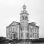 Black and white photograph of a public school in Virginia, Minnesota, 1895.  