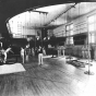 Black and white photograph of gym class at the State School, 1912.