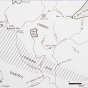 Sketch showing the approximate boundaries of the contested zone between the Ojibwe and the Dakota in the late 1700s. 