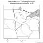 Map of the boundaries of Iowa proposed by the Iowa Constitutional Convention of 1844.