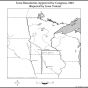 Map of the boundaries of Iowa approved by Congress in 1845 but rejected by Iowa voters.