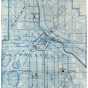 Color scan of a war map of Minneapolis likely drawn during the Twin Cities Streetcar strike, 1917.