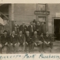 Black and white photograph showing the negotiating of the purchase of Minneopa State Park, October 13, 1905. 