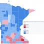Minnesota presidential election results by county, 1976